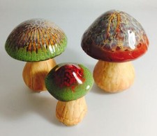 Set of 3 Ceramic Mushrooms