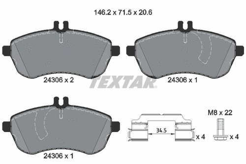 Front brake pad set - front,