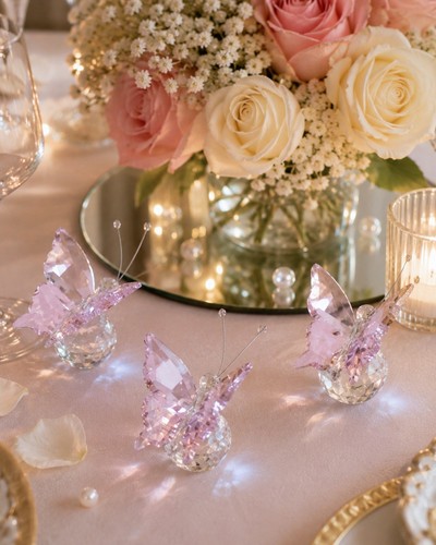 Pink crystal butterfly - 5,