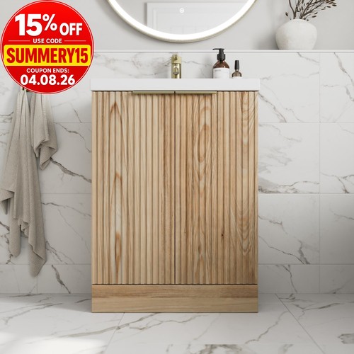 Fluted 600mm bathroom - 600mm, vanity