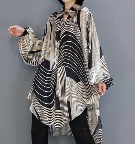 Ladies black cream blouse - cream,