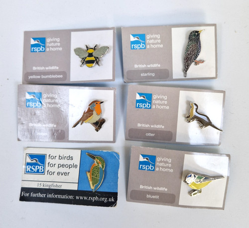 Rspb enamel pin badges - x, on