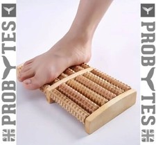 12 Roller Wooden Foot Massager Acupressure Heel Pain Arch Plantar Fasciitis