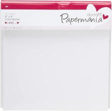Papermania 8 X 8-Inch 300 GSM Square Cards and Envelopes, Pack of 6, White