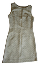 1960s vintage short dress St Michael crimplene & lurex silver & grey size 12