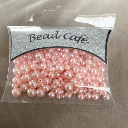 Bead cafe peach plastic pearl - plastic,