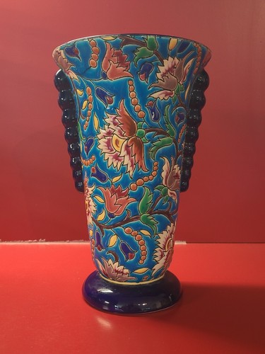 Superb longwy enamel - enamel, vase
