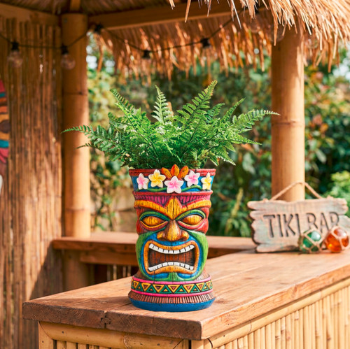 Tiki head planters pot outdoor - head,