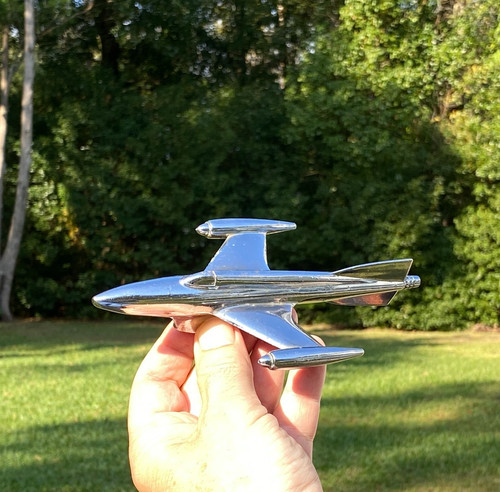 Vintage hood ornament jet - hood,