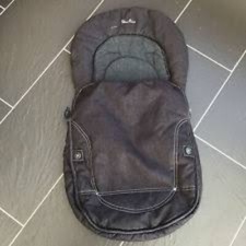 SILVER CROSS FREEWAY 3D PRAMETTE BLACK DENIM FOOTMUFF PRAM LINER