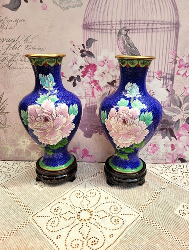Pair cloisonne enamel chinese - cloisonne,