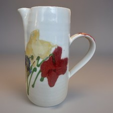Dartington Studio Pottery Poppy Janice Tchalenko Large Water Jug Ceramic 9.5”