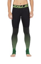 2XU Womens Refresh Recovery Compression Womens Black/Green Tights, Large, WA4418