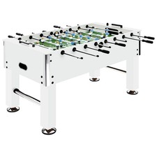 Football Table Steel White Soccer Game Gaming Desk Indoor Furniture vidaXL