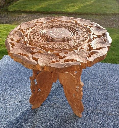 Carved indian wooden inlaid - carved,