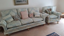 Duresta  ‘Beaminster’ Three Seater Sofa And Armchair In Duck-egg Blue