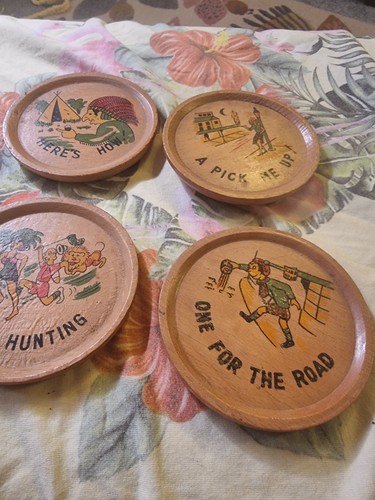 Set vintage funny wood - set, 4