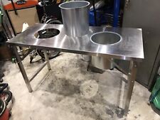 Stainless Steel Industrial Folding Kitchen Table Waste Bin Loading
