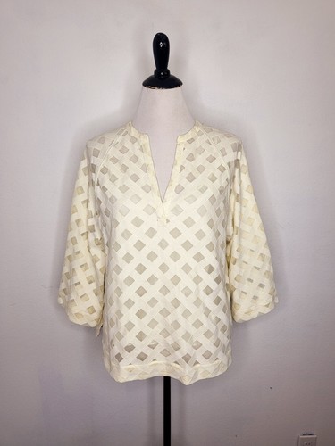 Jigsaw lace weave top - lace, ivory