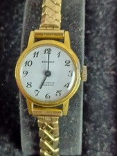 Vintage Ladies Excalibur Gold Plated 17 Jewels Mechanical Watch - Working