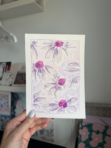 Ooak original floral - original,