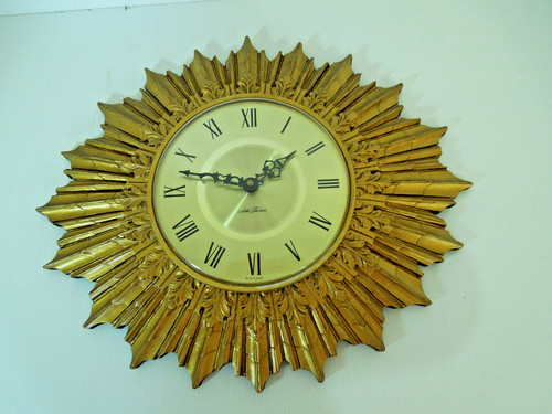 Vtg seth thomas sunburst wall - vtg,