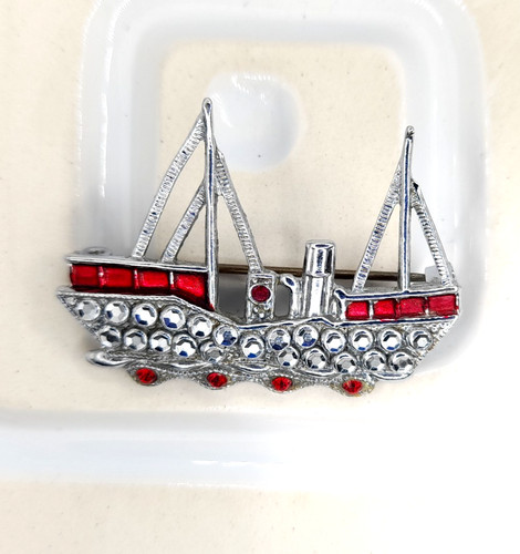 Staybrite boat brooch vintage - staybrite,