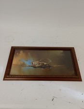 Framed RAF Spitfire Print by Barrie A.F. Clark WWII Aircraft Art - PRE-OWNED