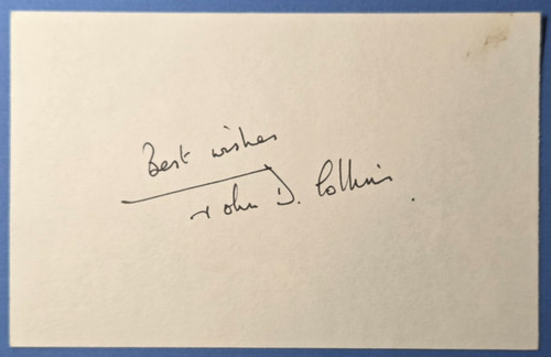 Genuine autograph postcard - on,