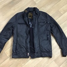 SUPERDRY SUPER 8 Mens Biker Waxed Cotton Black Jacket  SIZE MEDIUM  Japan Spirit