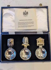 Twinings Hallmarked Silver Set Of 3 Tea Caddy Spoons 1979