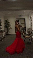 Paris Dress House red prom dress with diamanté top