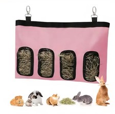 Rabbit pink hay feeder - hay, bag