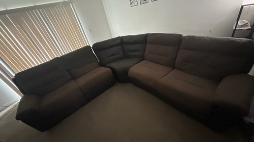Brown fabric recline corner - brown,