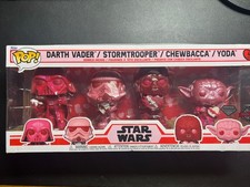 Funko Pop! Star Wars Valentine's Day Diamond Glitter 4pk Darth Vader, Yoda, Chew