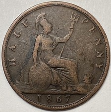 1867 Great Britain Bronze Half