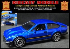 BLUE ALFA ROMEO GTV6 3.0 V6; 1:64 SCALE DIECAST HOT WHEELS MODEL CAR NEW ON CARD