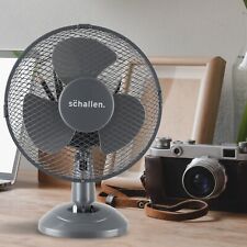 Schallen Electric Portable Air Cooling Small Office Table Desk Fan 9'' inch Grey