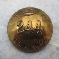 Canadian 244th (Kitchener's Own) Battalion, CEF Army/Military Tunic Button