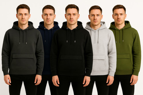 Men pullover hoodie - 1/4, zip