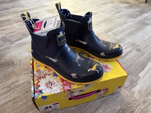 Joules wellibob navy dog - dog, print