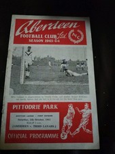 RARE ABERDEEN V THIRD LANARK SCOTTISH LEAGUE 3RD OCTOBER 1963