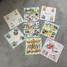 Vintage 1960s/70s Children’s Handkerchiefs x 8 Various Designs