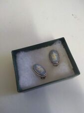 Pair of Wedgwood Clip on Earrings Blue Jasperware Set in Silver Mounts
