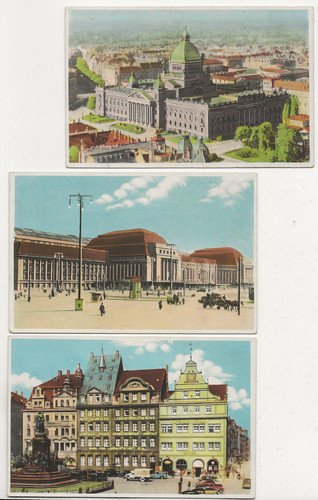 679 postcard leipzig market - postcard,