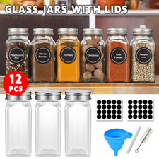 12/24x Glass Spice Jars W/