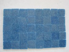 Loose 3/4" (2 cms) square 3mm Glass Mosaic Tiles - 40 pieces - BLUE GRIT