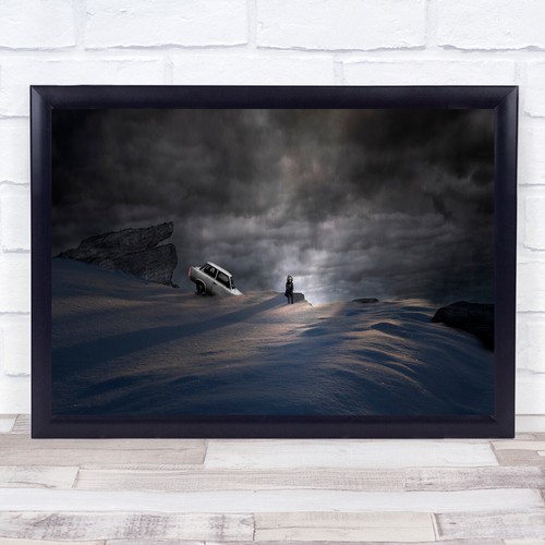 Snowy mountain car crash - snowy,