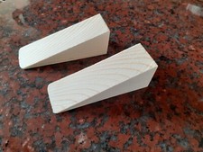Set of 2 Wooden Door Stop Wedge Original