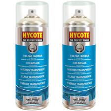 Hycote Colour Clear Lacquer Aerosol Spray Paint High Gloss Fast Drying 400ml x2